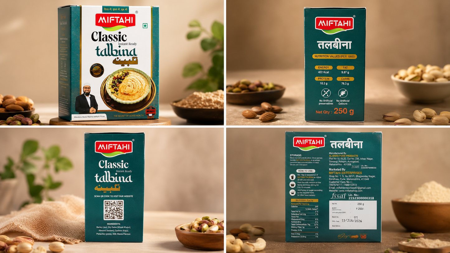 Miftahi Talbina – Premium Barley & Dry Fruit Nutrition Mix | Milk Mawa Flavour